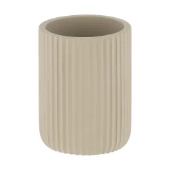 Accessoire Salle De Bain|TENDANCE Set d'accessoires salle de bain résine Strié Taupe