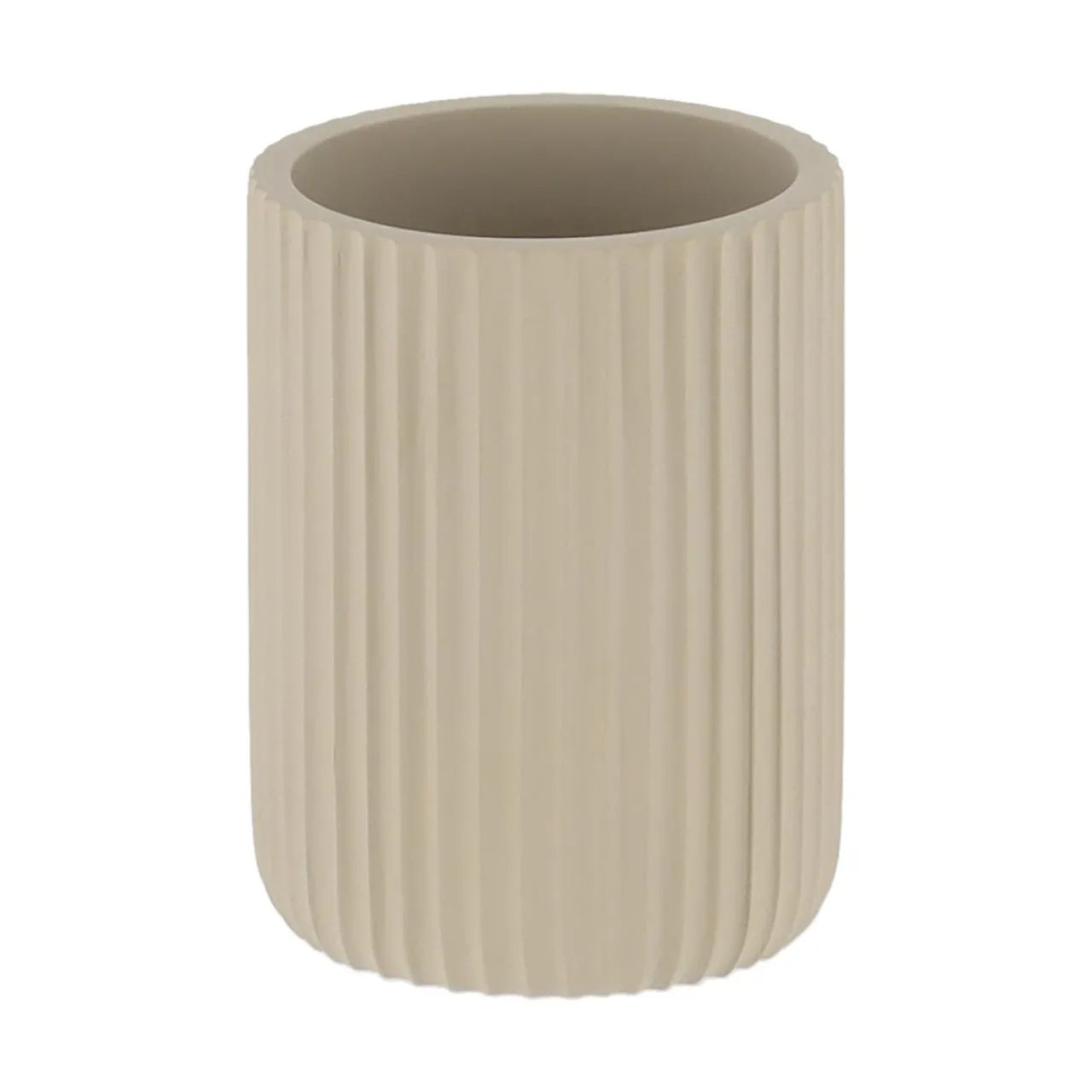 Accessoire Salle De Bain|TENDANCE Set d'accessoires salle de bain résine Strié Taupe