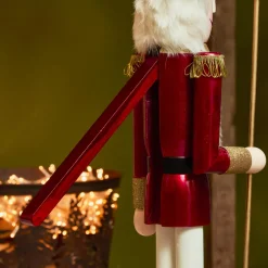 Père Noël, Animaux Et Personnage|KAEMINGK Soldat Casse-noisette en bois (H89 cm) Augustin le prince Bordeaux