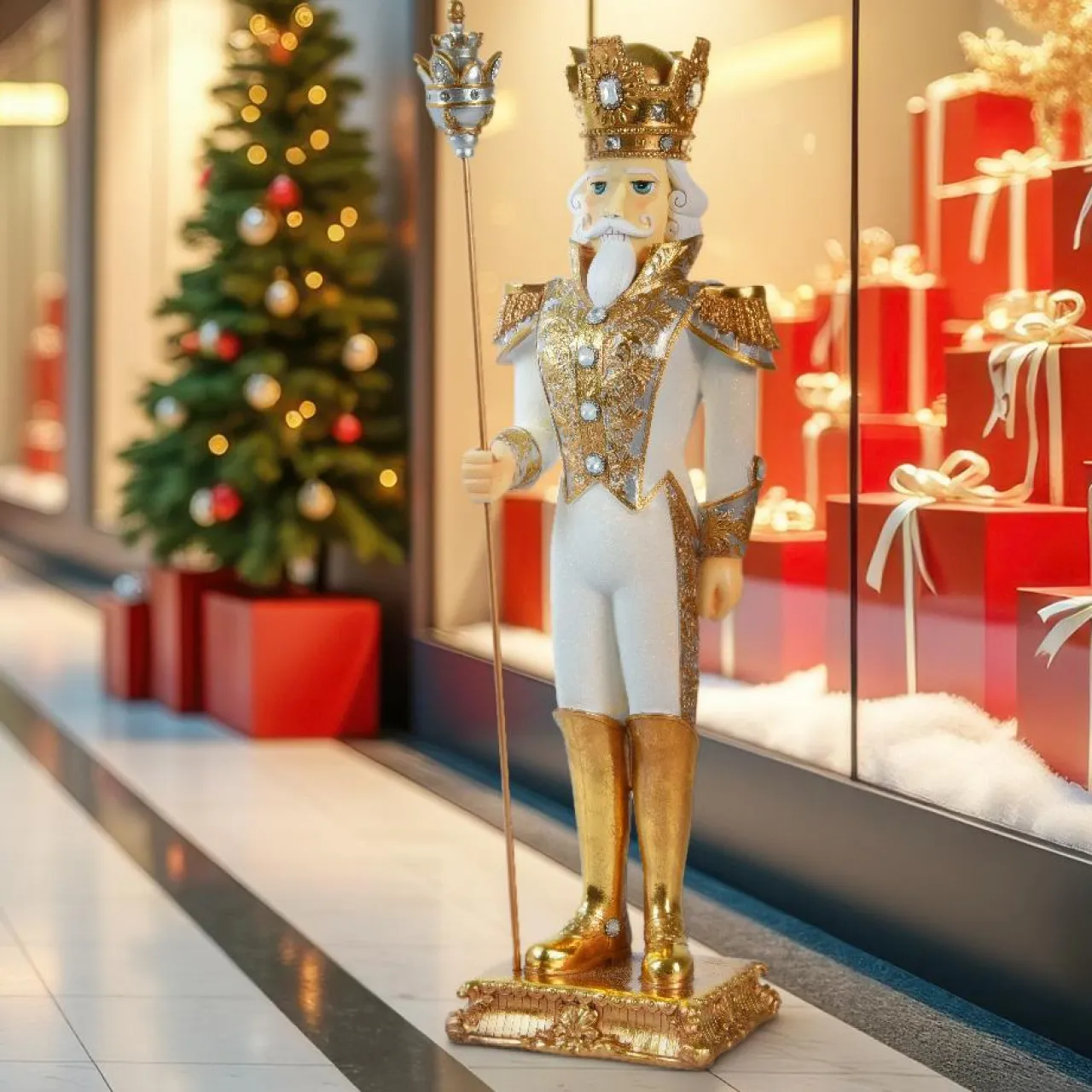 Personnage, Objet Grand Format|Père Noël, Animaux Et Personnage|EMINZA Soldat Casse-Noisette Géant (H170 cm) Eloi le Roi Or