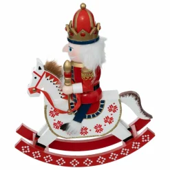 Père Noël, Animaux Et Personnage|Feeric Lights & Christmas Soldat casse-noisette (H29 cm) Cheval à bascule Rouge