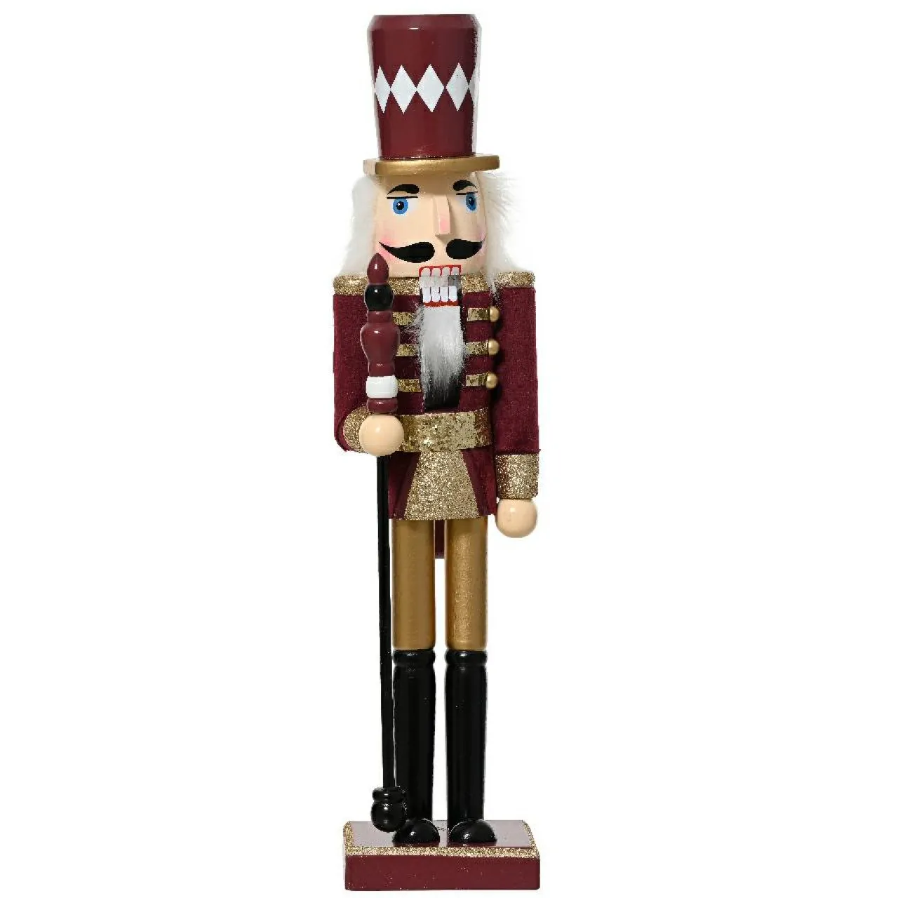 Père Noël, Animaux Et Personnage|KAEMINGK Soldat Casse-noisette Musical en bois (H38 cm) Edouard Impérial Lie de vin Bordeaux