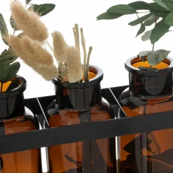 Vase|Vase|ATMOSPHERA Soliflores bois et métal Sophie Noir