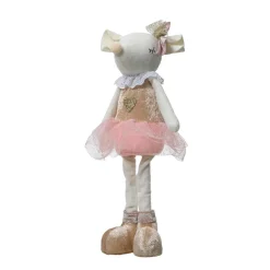 Père Noël, Animaux Et Personnage|KAEMINGK Souris de Noël debout (H37 cm) Salomé Danseuse ballerine Pêche Rose