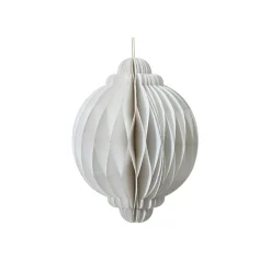 Déco Et Objet De Noël|Décoration De Sapin|KAEMINGK Sphère en papier à suspendre (H15 cm) Fermeture Magnétique Blanc
