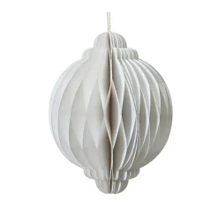 Déco Et Objet De Noël|KAEMINGK Sphère en papier à suspendre (H40 cm) Fermeture Magnétique Blanc