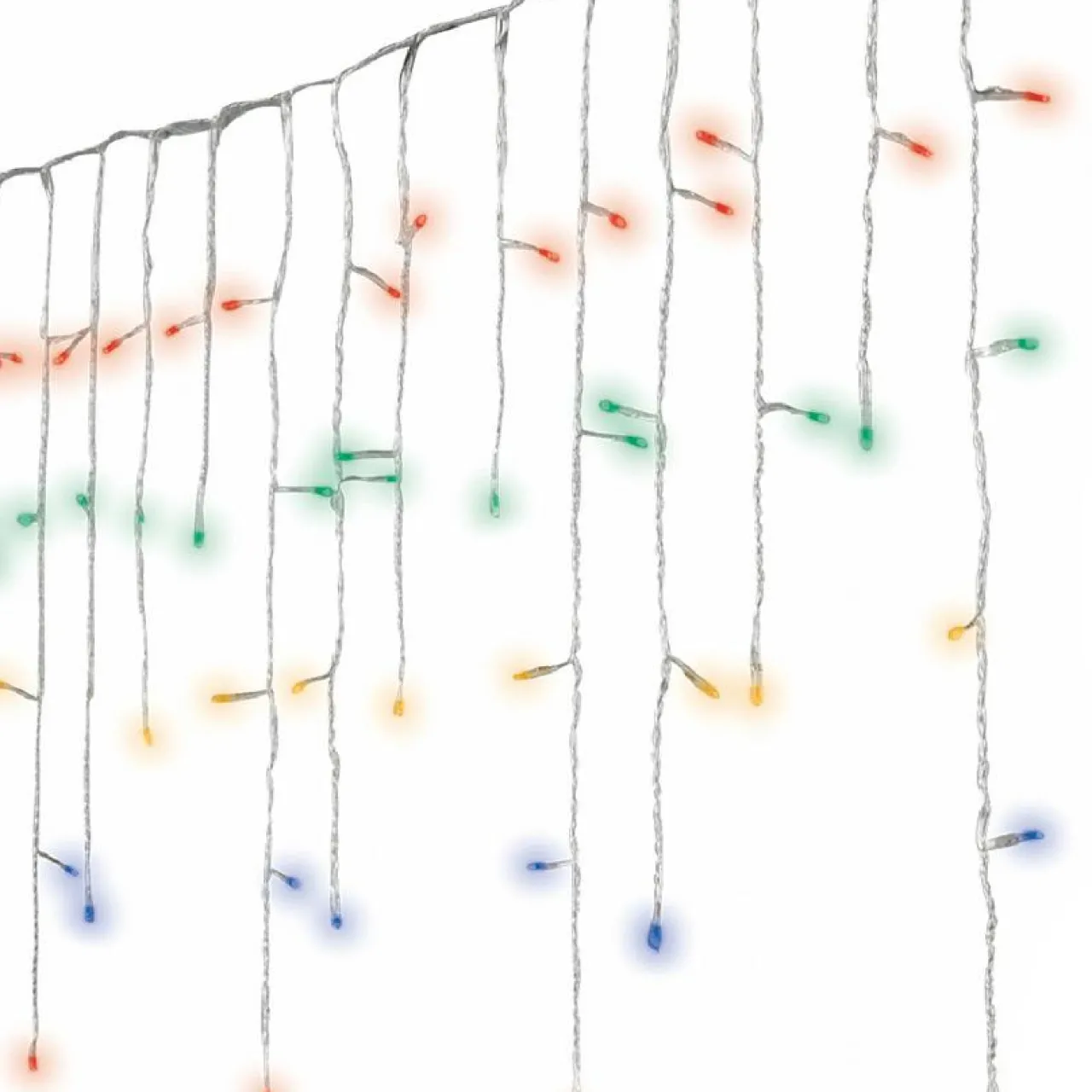 Guirlande Lumineuse|KAEMINGK Stalactite lumineuse 7,50 m 175 LED câble transparent Multicolore