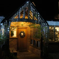 Guirlande Lumineuse|EMINZA Stalactite lumineuse 7,50 m 175 LED câble blanc Stars Blanc froid Blanc Froid - câble blanc