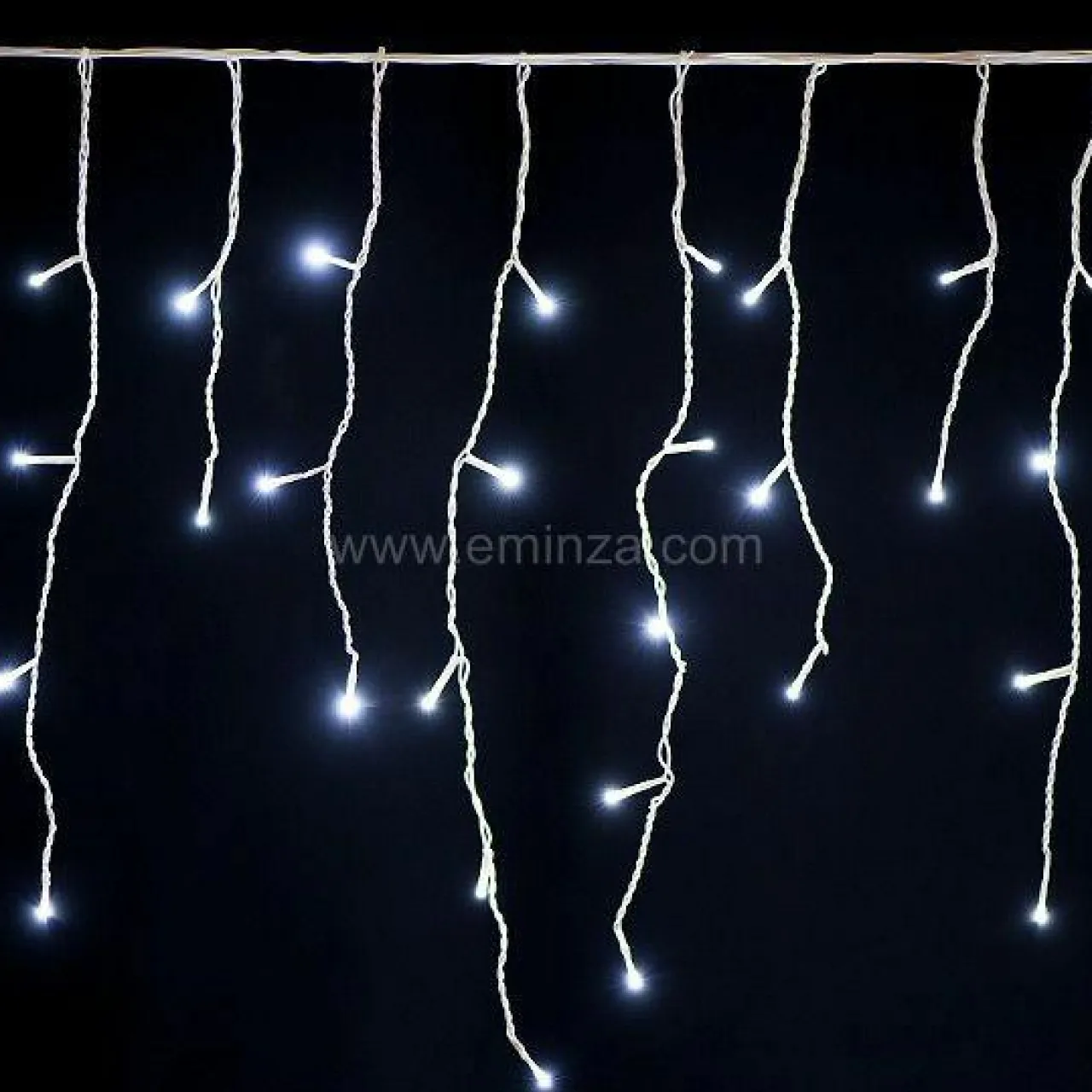 Guirlande Lumineuse|EMINZA Stalactite lumineuse 20 m 490 LED câble blanc Stars Blanc froid Blanc Froid - câble blanc