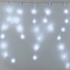 Guirlande Lumineuse|KOOPMAN Stalactite lumineuse 9,50 m 480 LED câble transparent Icicle Blanc froid