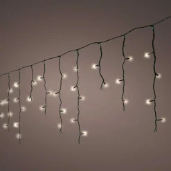 Guirlande Lumineuse|EMINZA Stalactite lumineuse 20 m 490 LED câble noir Stars Blanc chaud Blanc Chaud - câble noir