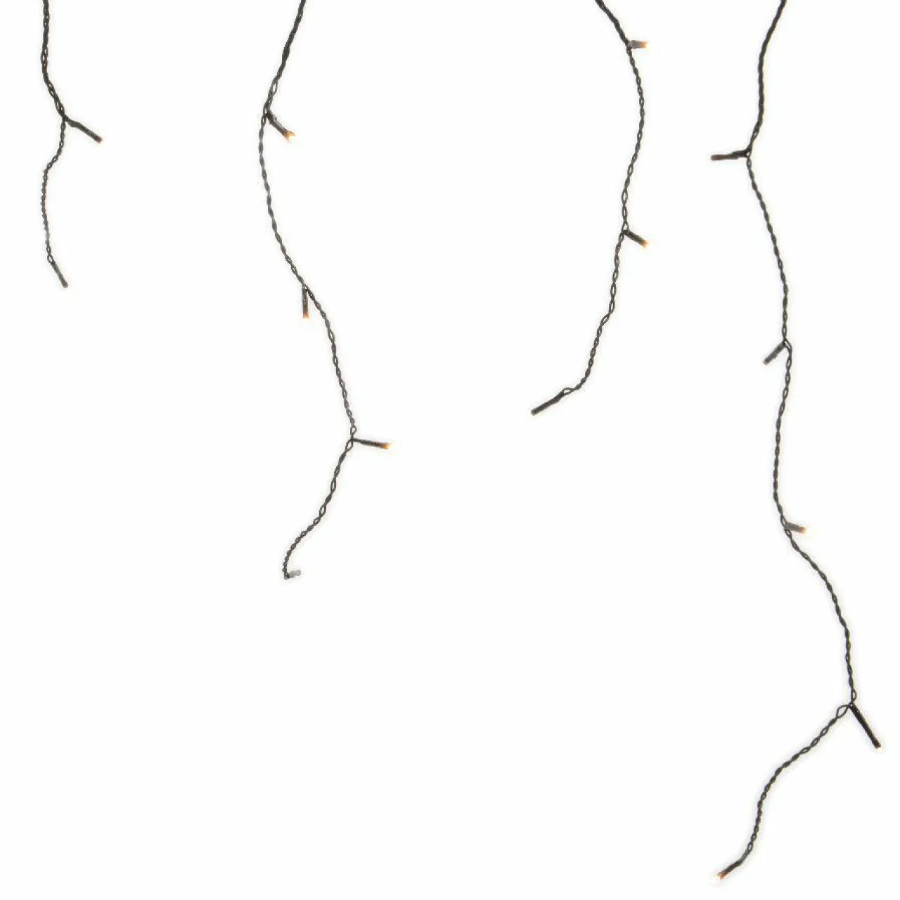 Guirlande Lumineuse|EMINZA Stalactite lumineuse 7,50 m 175 LED câble noir Blanc chaud