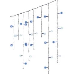 Guirlande Lumineuse|EMINZA Stalactite lumineuse 7,50 m 175 LED câble blanc Stars Bicolore Bleu et blanc froid Bicolore Bleu / Blanc froid - câble blanc