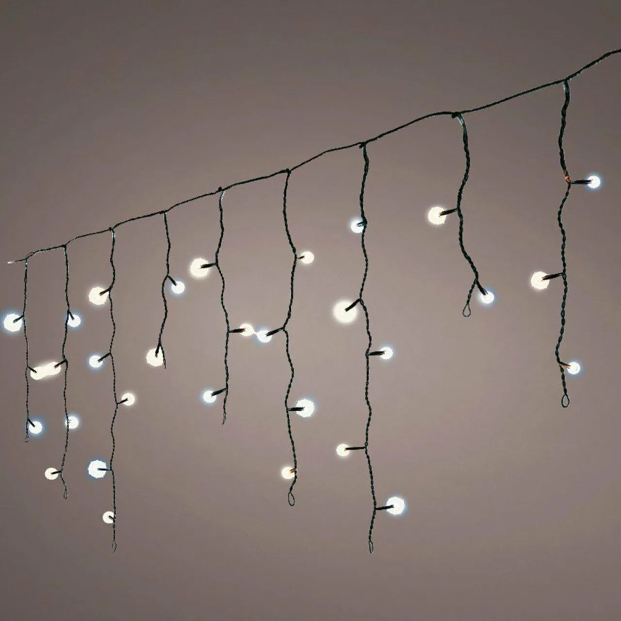 Guirlande Lumineuse|EMINZA Stalactite lumineuse 20 m 490 LED câble noir Stars Bicolore Blanc chaud et froid Bicolore Blanc chaud / Froid - câble noir