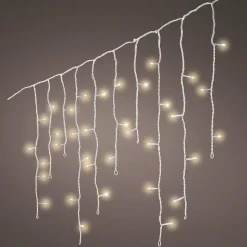 Guirlande Lumineuse Grand Format|Guirlande Lumineuse|EMINZA Stalactite lumineuse 30 m 900 LED Stars Grande hauteur XL Timer Blanc chaud Blanc Chaud - câble blanc