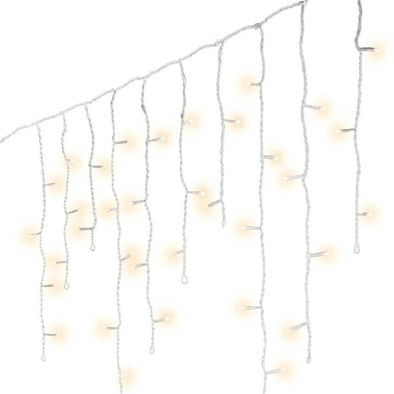 Guirlande Lumineuse Grand Format|Guirlande Lumineuse|EMINZA Stalactite lumineuse 30 m 900 LED Stars Grande hauteur XL Timer Blanc chaud Blanc Chaud - câble blanc