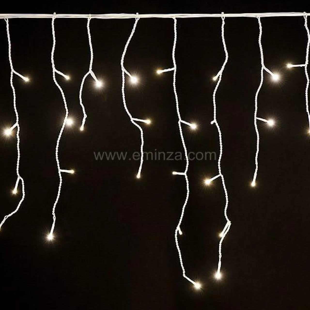 Guirlande Lumineuse Grand Format|Guirlande Lumineuse|EMINZA Stalactite lumineuse 30 m 900 LED Stars Grande hauteur XL Timer Blanc chaud Blanc Chaud - câble blanc