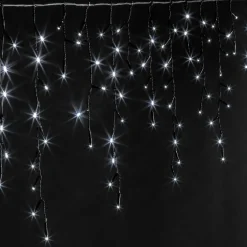 Guirlande Lumineuse|KAEMINGK Stalactite lumineuse 11 m 259 LED câble noir Stars Blanc froid Blanc Froid - câble noir
