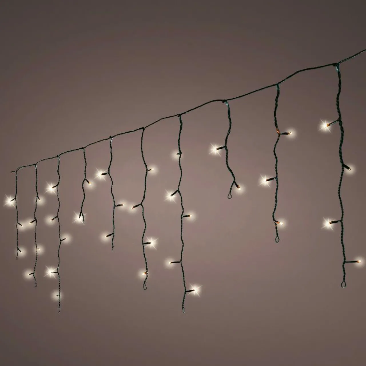 Guirlande Lumineuse|EMINZA Stalactite lumineuse 30 m 900 LED câble noir Stars Grande hauteur XL Timer Blanc Chaud Blanc Chaud - câble noir