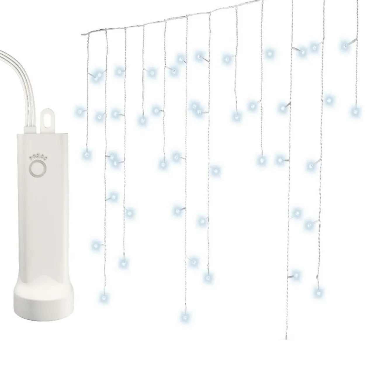 Guirlande Lumineuse|KAEMINGK Stalactite lumineuse à piles 14 m 384 LED câble blanc Durawise Blanc froid