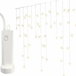 Guirlande Lumineuse|KAEMINGK Stalactite lumineuse à piles 7 m 192 LED Durawise Blanc chaud