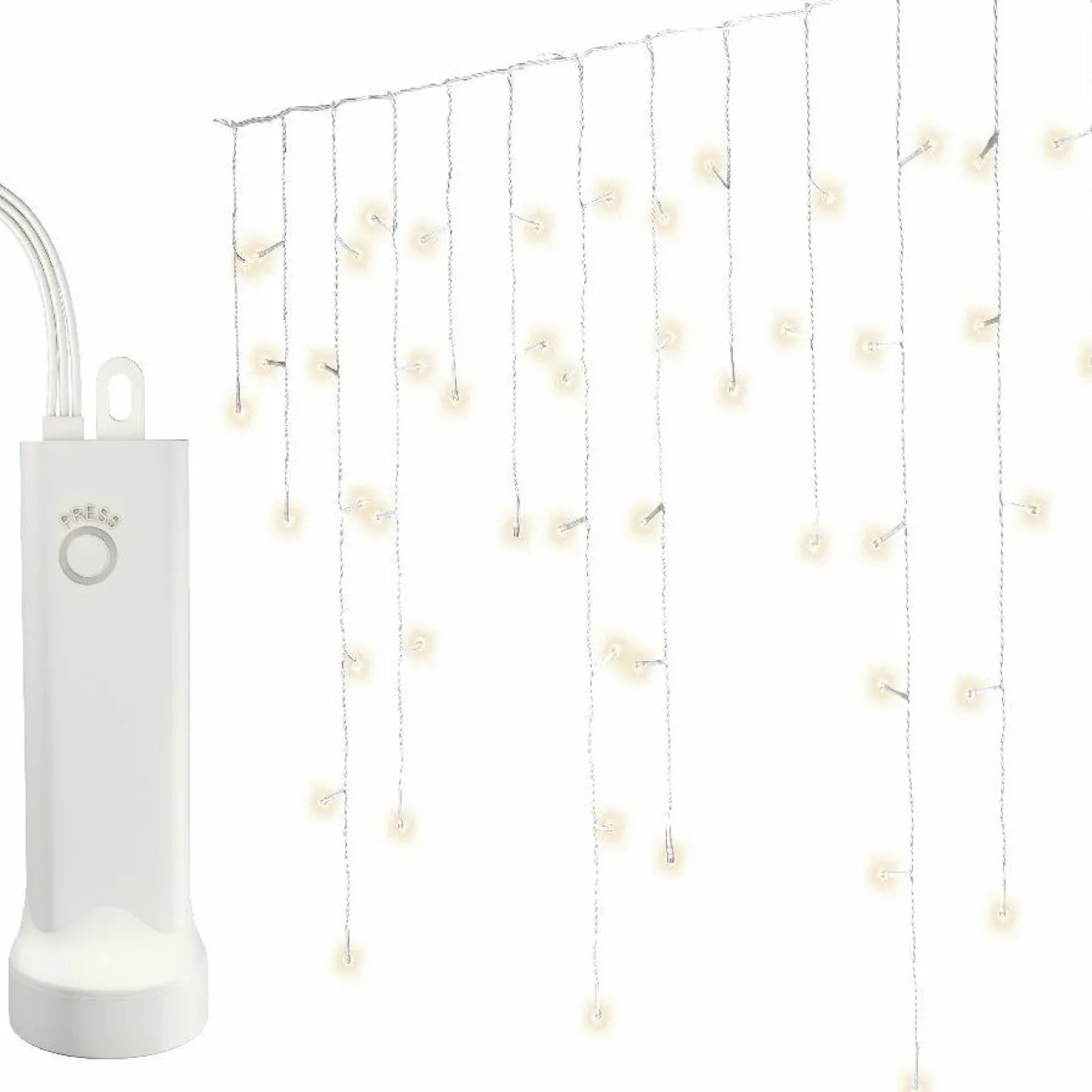 Guirlande Lumineuse|KAEMINGK Stalactite lumineuse à piles 7 m 192 LED Durawise Blanc chaud