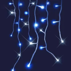Guirlande Lumineuse|BLACHERE Stalactite lumineuse interconnectable 8 m 160 LED Flash Bicolore Blanc froid et Bleu Bicolore Bleu Blanc froid