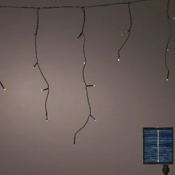 Guirlande Lumineuse|KAEMINGK Stalactite lumineuse Solaire 11 m 259 LED Rechargeable Multicolore