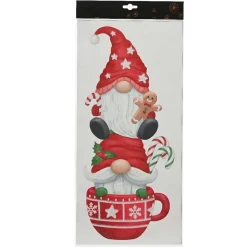 Déco Et Objet De Noël|KAEMINGK Sticker de Noël pour fenêtre Tasse et Lutins gourmands Rouge