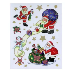 Déco Et Objet De Noël|CHRISTMAS DREAM Stickers de Noël pour fenêtre Joyeux Papa Noël Multicolore