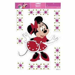 Déco Et Objet De Noël|Déco De Noël Disney|CHRISTMAS INSPIRATIONS Stickers pour fenêtre Disney Minnie Rouge
