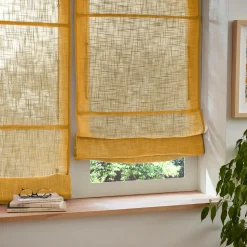 Store|EMINZA Store bateau passe-tringle (60 x 180 cm) Robin Jaune ocre