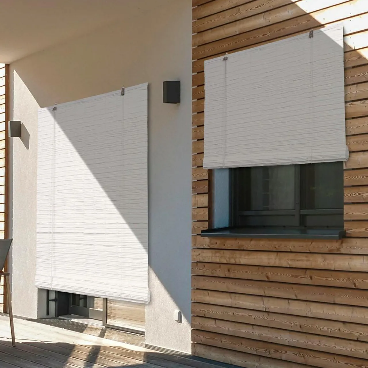 Store|LUANCE Store enrouleur extérieur effet rotin (90 x 180 cm) Tanoa Blanc