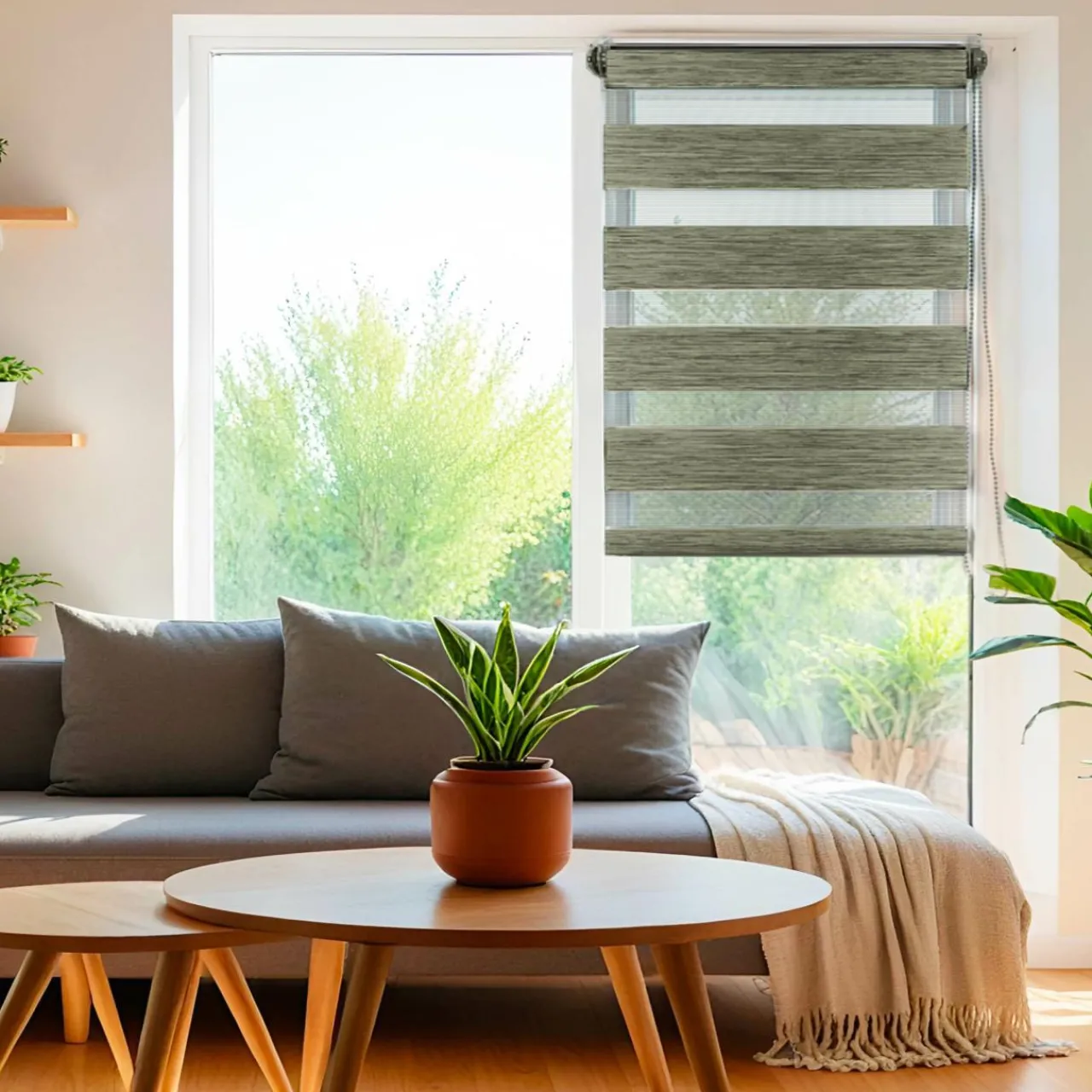 Store|LUANCE Store enrouleur Jour / Nuit (75 x 180 cm) chiné Vert