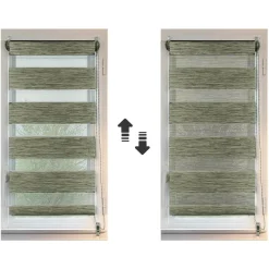 Store|LUANCE Store enrouleur Jour / Nuit (75 x 180 cm) chiné Vert