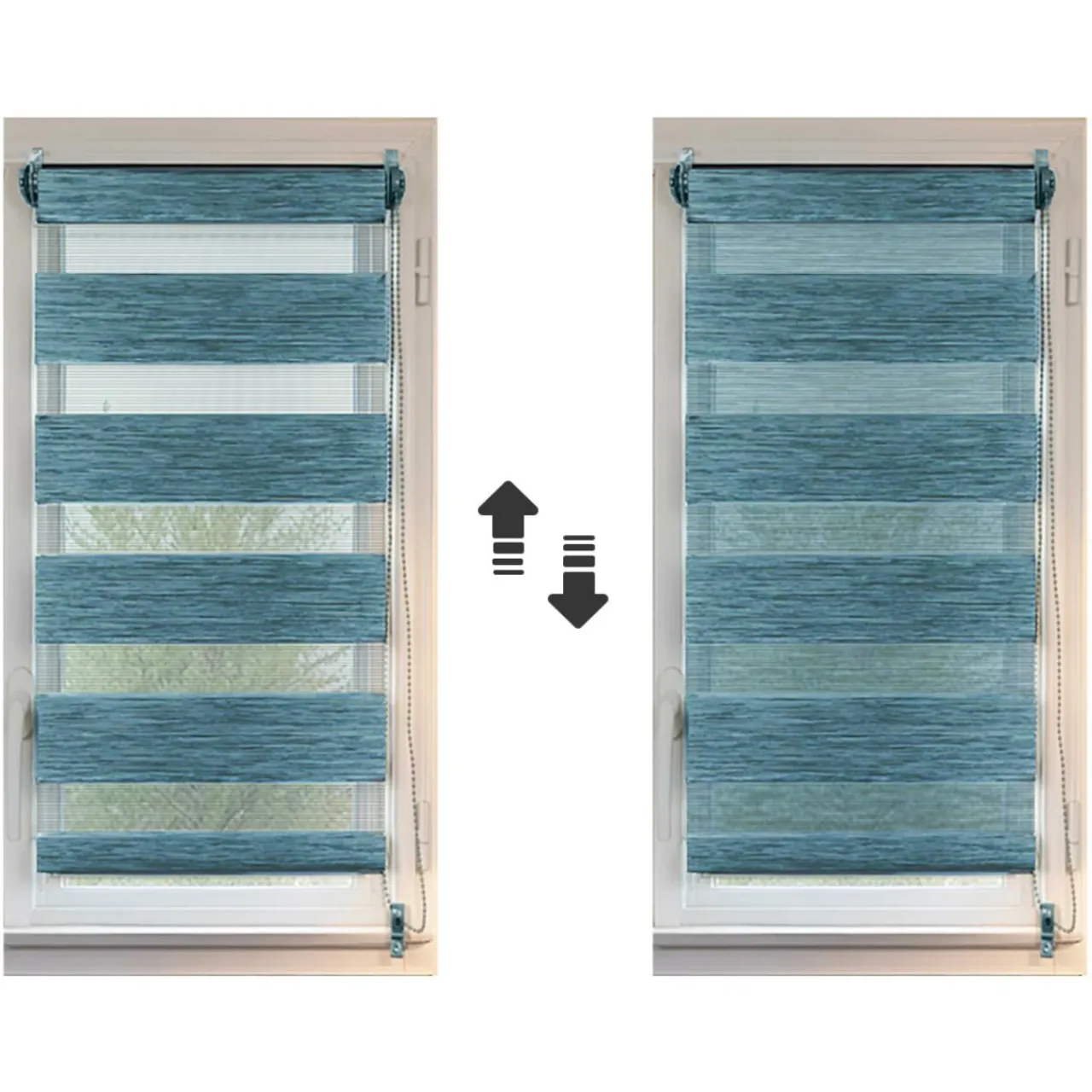 Store|LUANCE Store enrouleur Jour / Nuit (45 x 90 cm) chiné Bleu