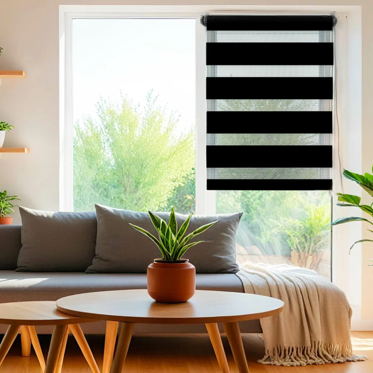 Store|LUANCE Store enrouleur Jour / Nuit (45 x 180 cm) Noir