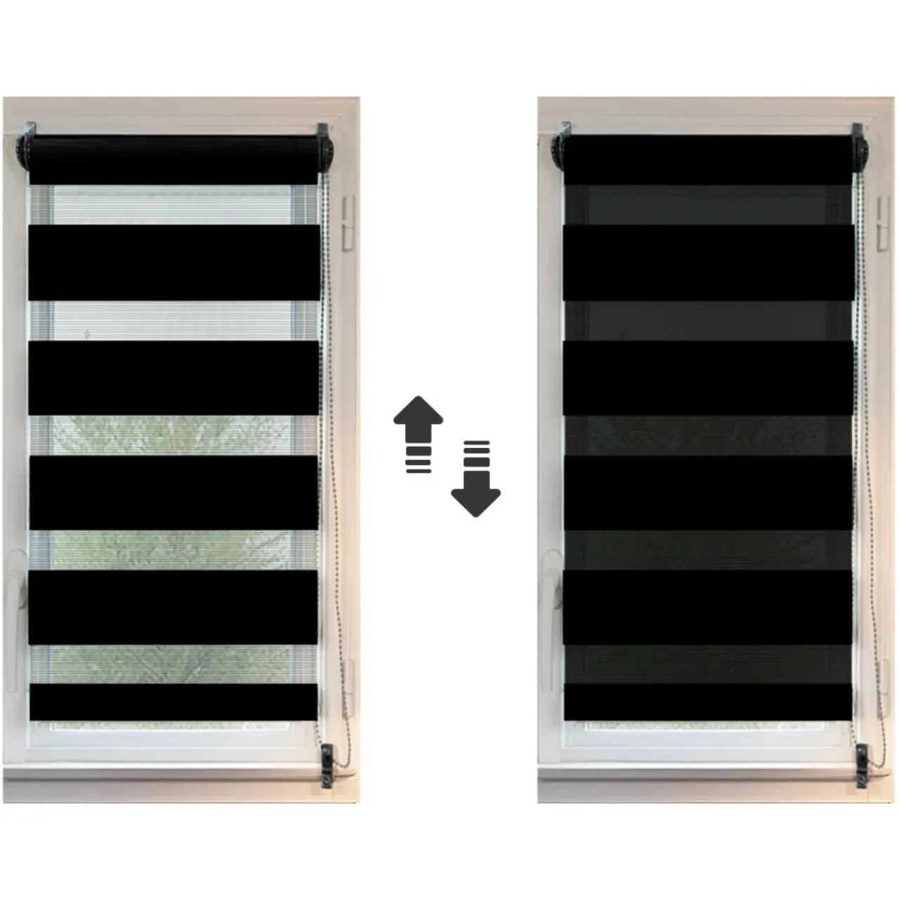 Store|LUANCE Store enrouleur Jour / Nuit (45 x 180 cm) Noir