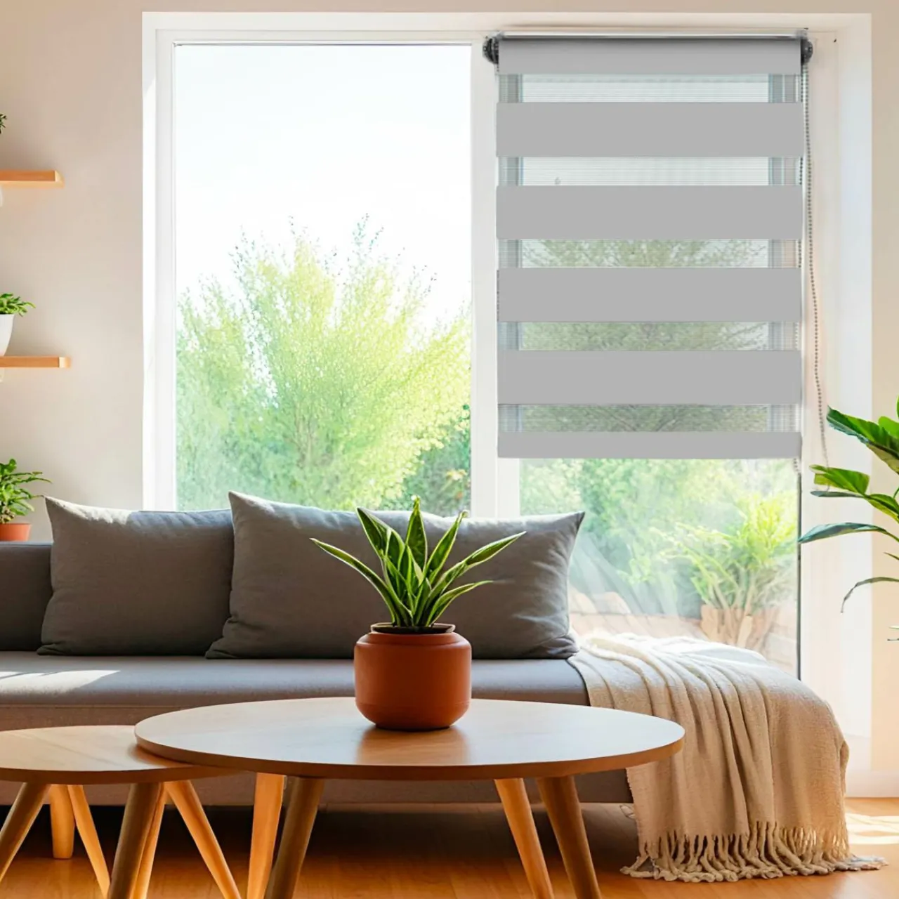 Store|LUANCE Store enrouleur Jour / Nuit (45 x 180 cm) Gris clair