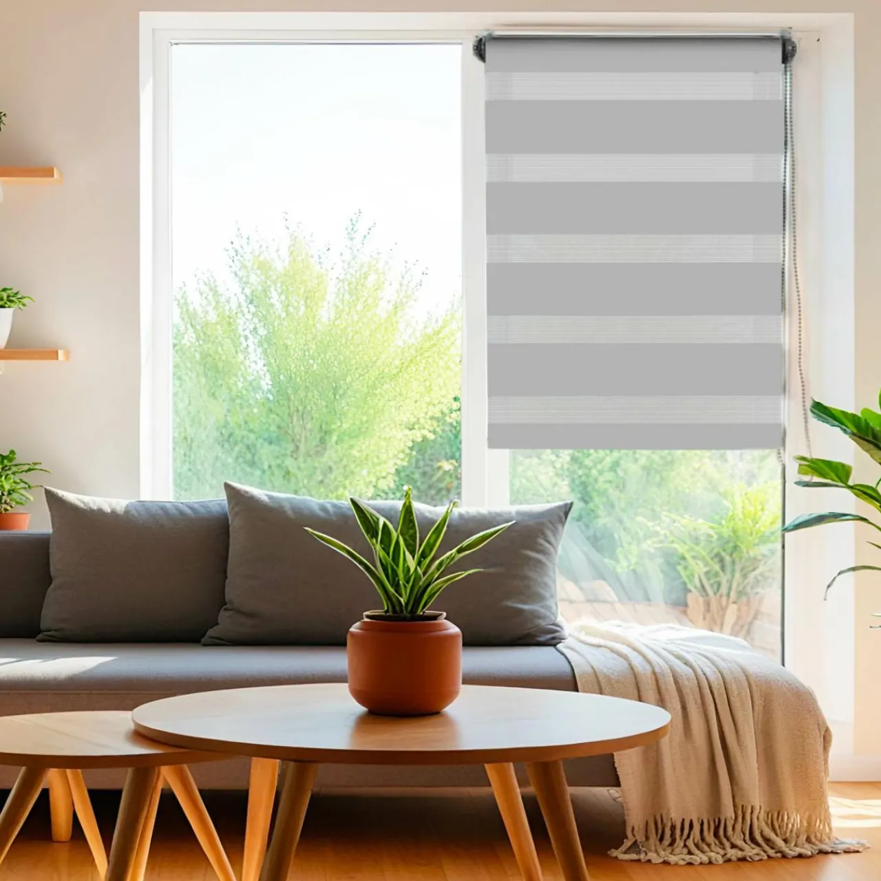 Store|LUANCE Store enrouleur Jour / Nuit (45 x 180 cm) Gris clair