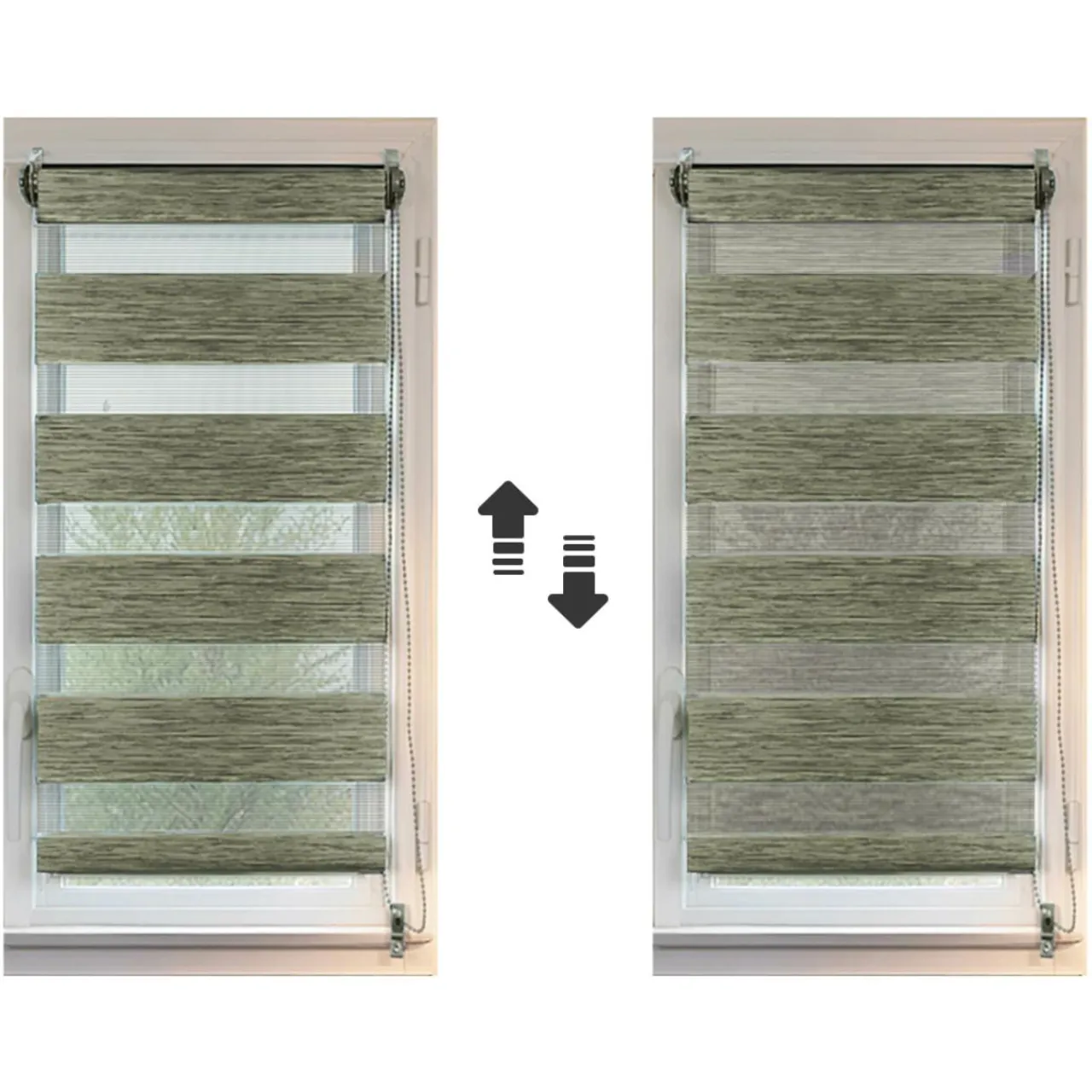 Store|LUANCE Store enrouleur Jour / Nuit (60 x 90 cm) chiné Vert