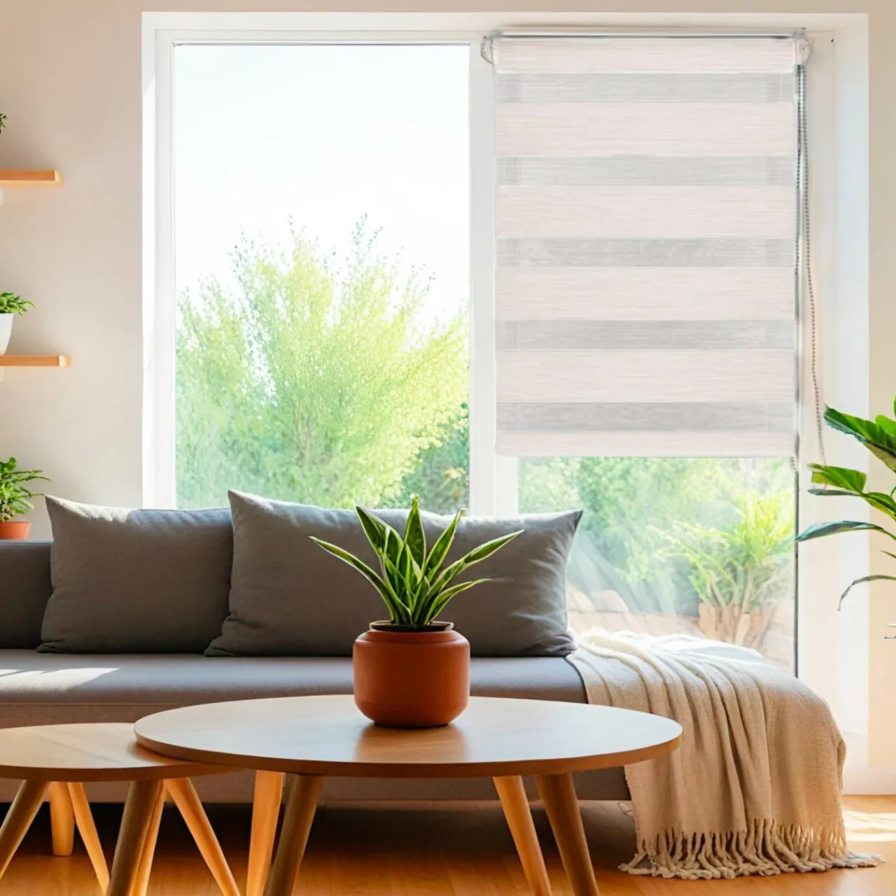 Store|LUANCE Store enrouleur Jour / Nuit (90 x 250 cm) Beige chiné