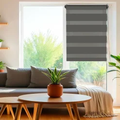 Store|LUANCE Store enrouleur Jour / Nuit (45 x 250 cm) Gris Anthracite