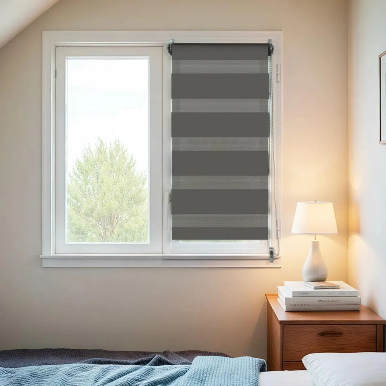 Store|LUANCE Store enrouleur Jour/Nuit (45 x 90 cm) Gris Anthracite