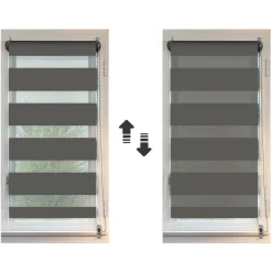 Store|LUANCE Store enrouleur Jour/Nuit (60 x 90 cm) Gris Anthracite