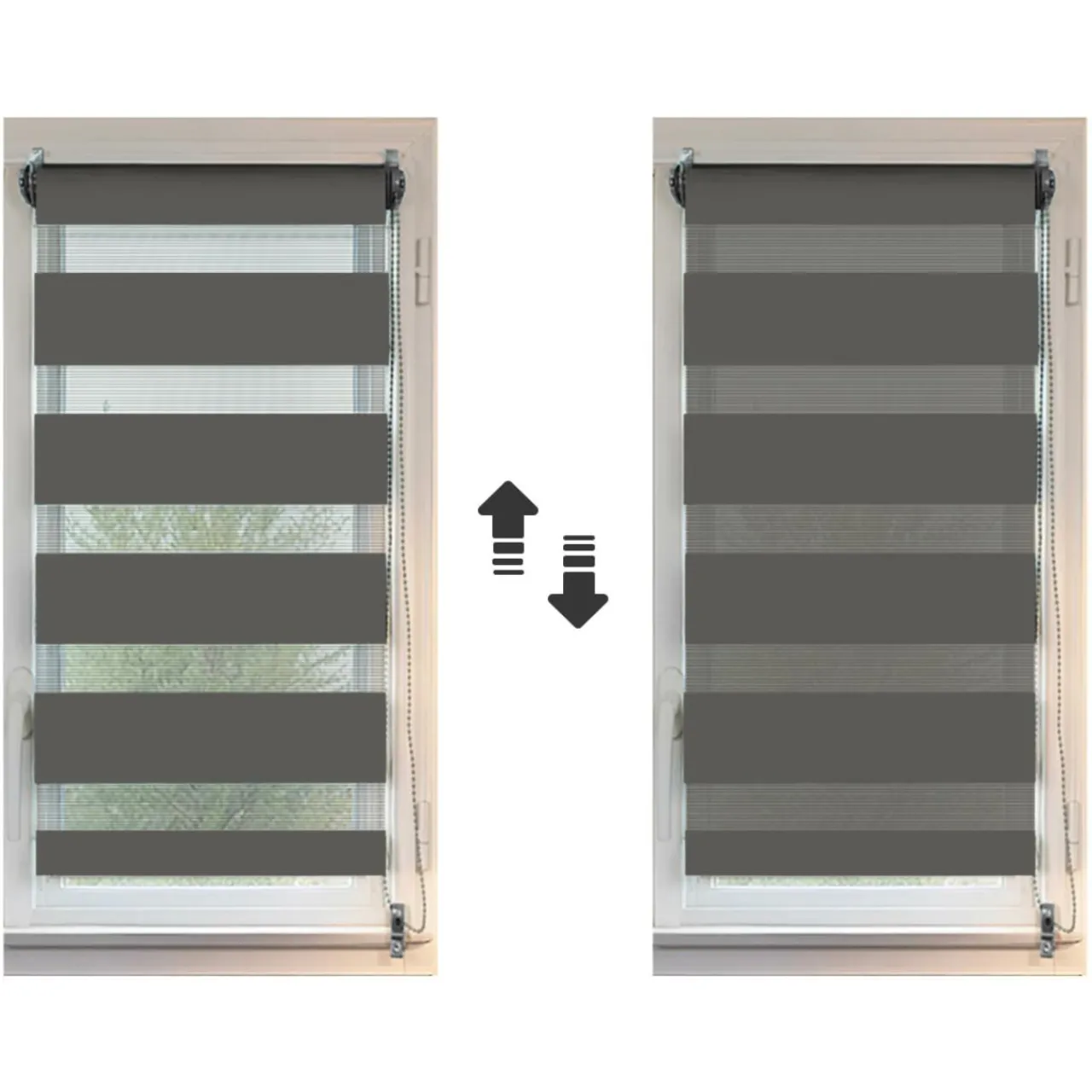 Store|LUANCE Store enrouleur Jour/Nuit (60 x 90 cm) Gris Anthracite