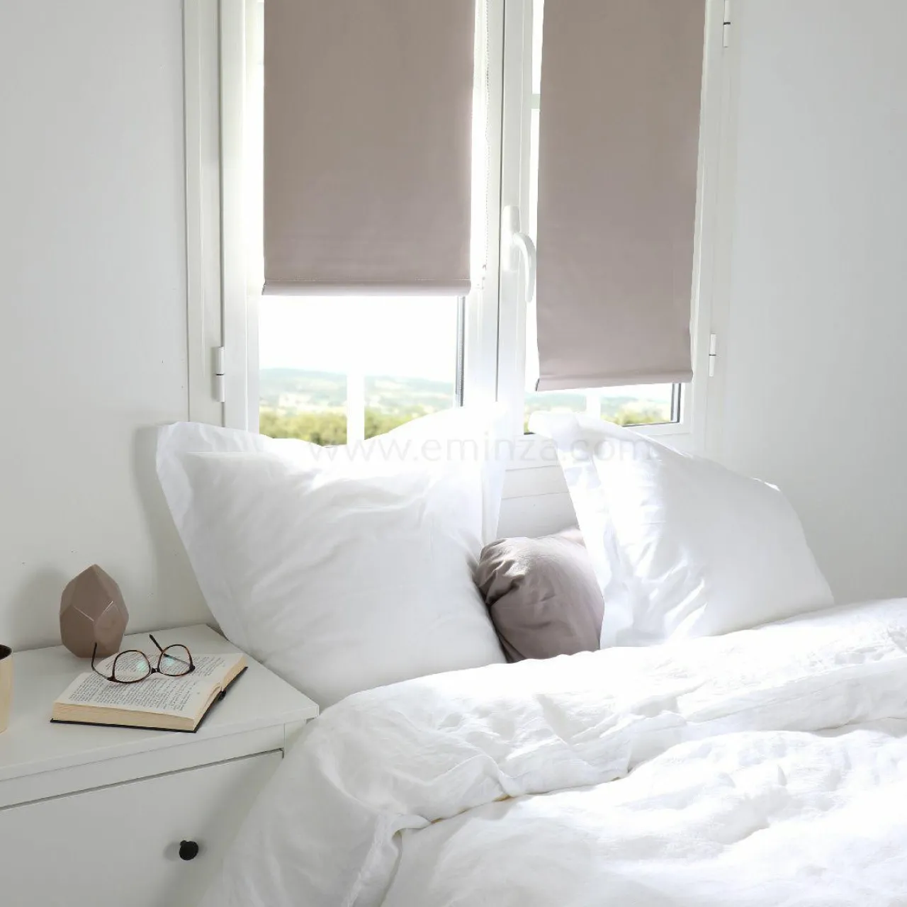 Store|LUANCE Store enrouleur occultant Uni (90 x 180 cm) Beige Taupe