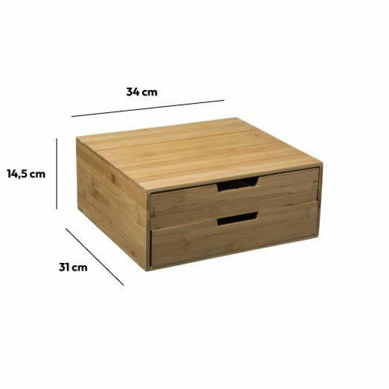 Rangement Et Organisateur|ATMOSPHERA Support à cafetière avec tiroirs range capsule (34 x H14 cm) Siao Naturel