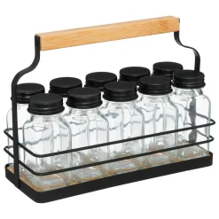 Rangement Et Organisateur|5 Five Simply Smart Support à épices 10 pots (21 x 9 x H16 cm) Easy kitchen Noir