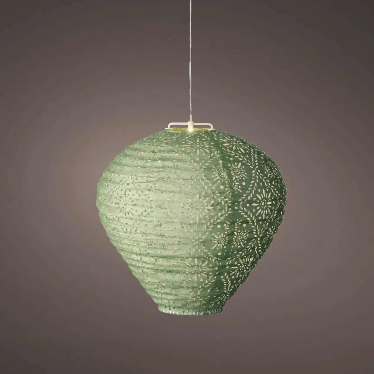 Luminaire Jardin|Eclairage Extérieur|KAEMINGK Suspension de jardin solaire (H28 cm) Lanterne ajourée e Vert